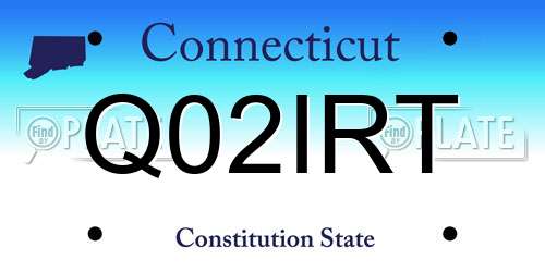 Q02IRT Connecticut License Plate