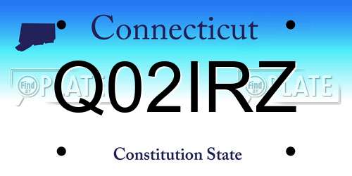 Q02IRZ Connecticut License Plate