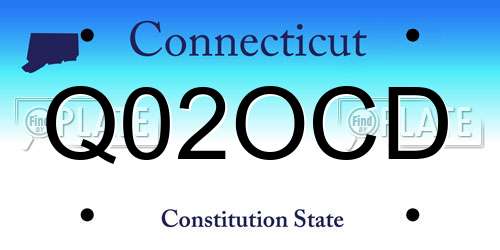 Q02OCD Connecticut License Plate