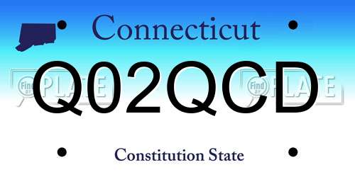 Q02QCD Connecticut License Plate