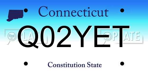 Q02YET Connecticut License Plate