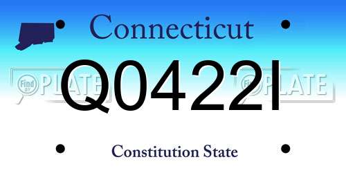 Q0422I Connecticut License Plate