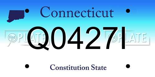Q0427I Connecticut License Plate
