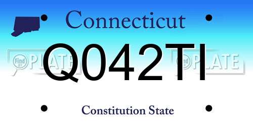 Q042TI Connecticut License Plate