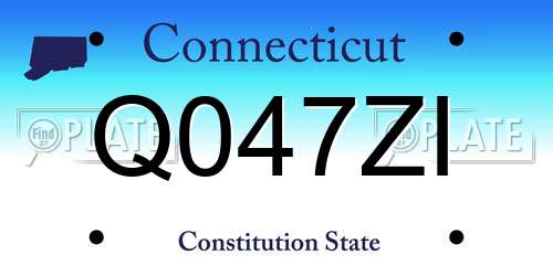 Q047ZI Connecticut License Plate