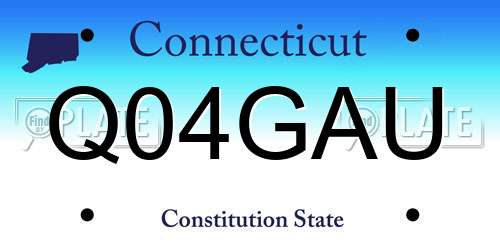 Q04GAU Connecticut License Plate