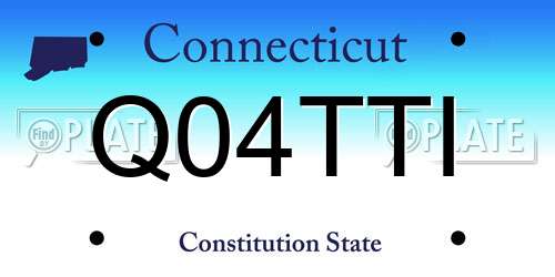 Q04TTI Connecticut License Plate