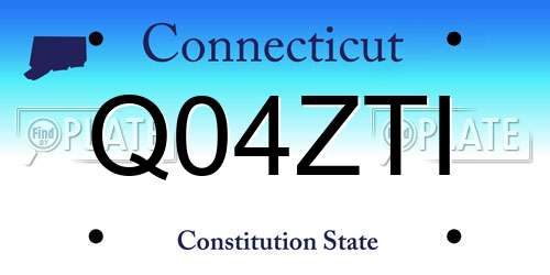 Q04ZTI Connecticut License Plate