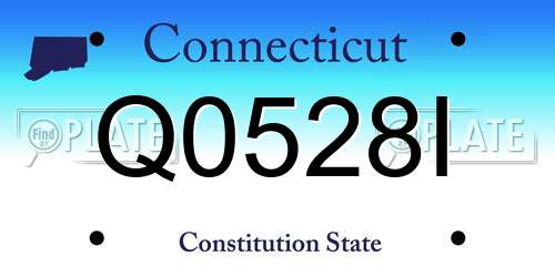Q0528I Connecticut License Plate