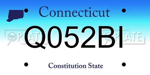 Q052BI Connecticut License Plate