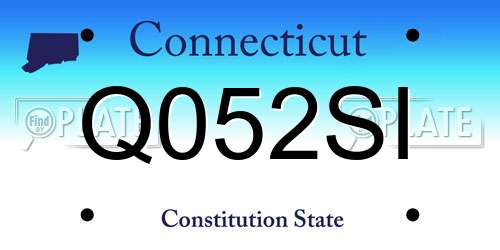 Q052SI Connecticut License Plate