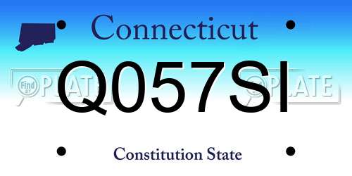 Q057SI Connecticut License Plate