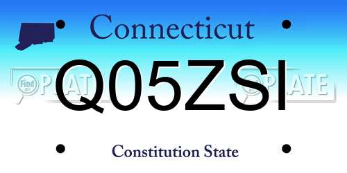 Q05ZSI Connecticut License Plate