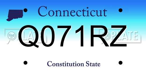 Q071RZ Connecticut License Plate