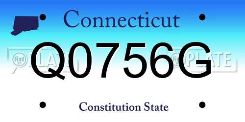 Q0756G Connecticut License Plate