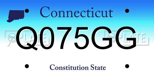 Q075GG Connecticut License Plate