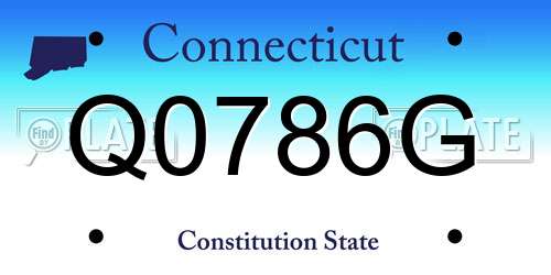 Q0786G Connecticut License Plate