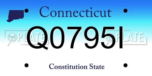 Q0795I Connecticut License Plate