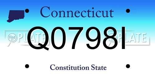 Q0798I Connecticut License Plate