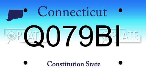 Q079BI Connecticut License Plate