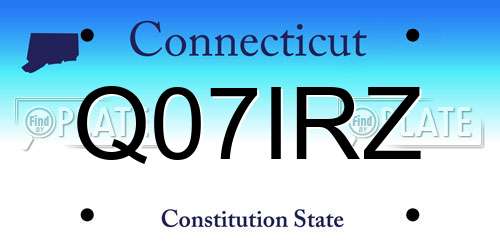 Q07IRZ Connecticut License Plate