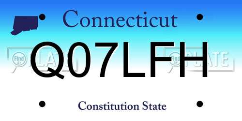 Q07LFH Connecticut License Plate