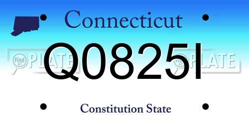 Q0825I Connecticut License Plate