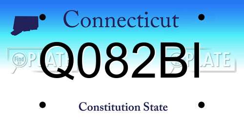 Q082BI Connecticut License Plate