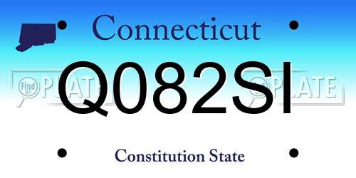 Q082SI Connecticut License Plate