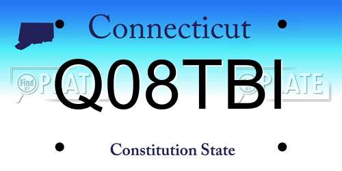 Q08TBI Connecticut License Plate