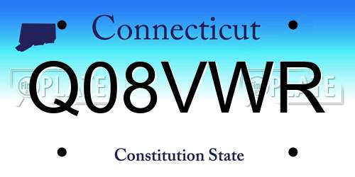 Q08VWR Connecticut License Plate
