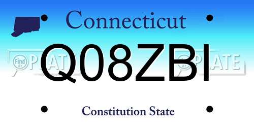 Q08ZBI Connecticut License Plate