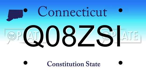 Q08ZSI Connecticut License Plate