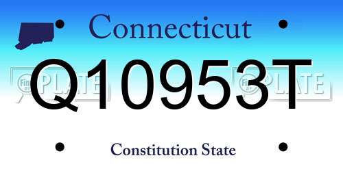 Q10953T Connecticut License Plate