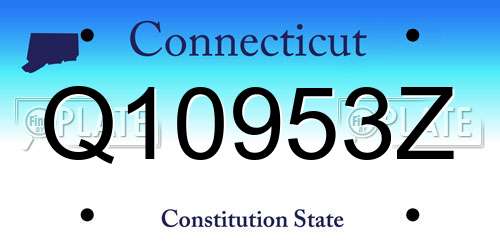 Q10953Z Connecticut License Plate
