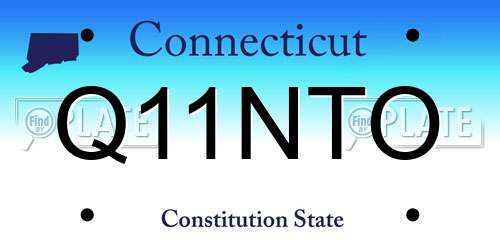 Q11NTO Connecticut License Plate