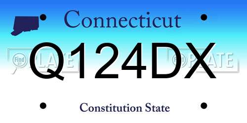 Q124DX Connecticut License Plate