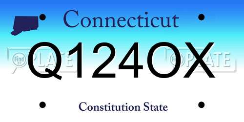 Q124OX Connecticut License Plate