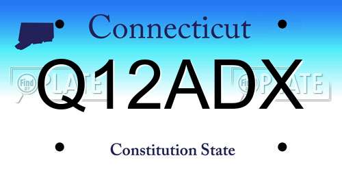 Q12ADX Connecticut License Plate