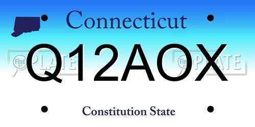 Q12AOX Connecticut License Plate