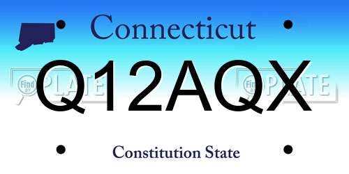 Q12AQX Connecticut License Plate