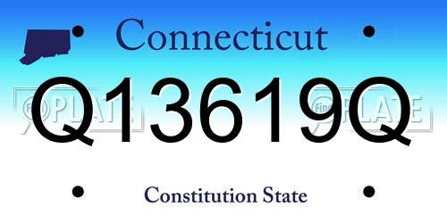 Q13619Q Connecticut License Plate
