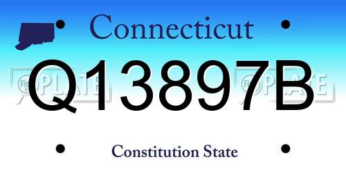 Q13897B Connecticut License Plate