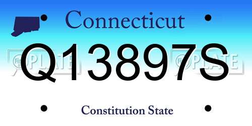 Q13897S Connecticut License Plate