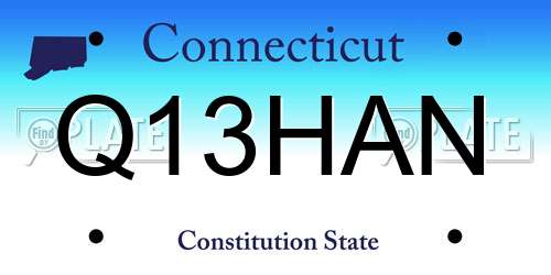 Q13HAN Connecticut License Plate