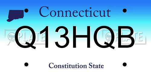Q13HQB Connecticut License Plate