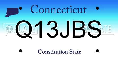 Q13JBS Connecticut License Plate