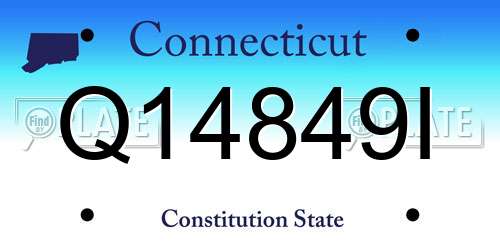 Q14849I Connecticut License Plate