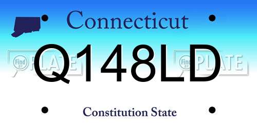 Q148LD Connecticut License Plate