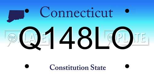 Q148LO Connecticut License Plate